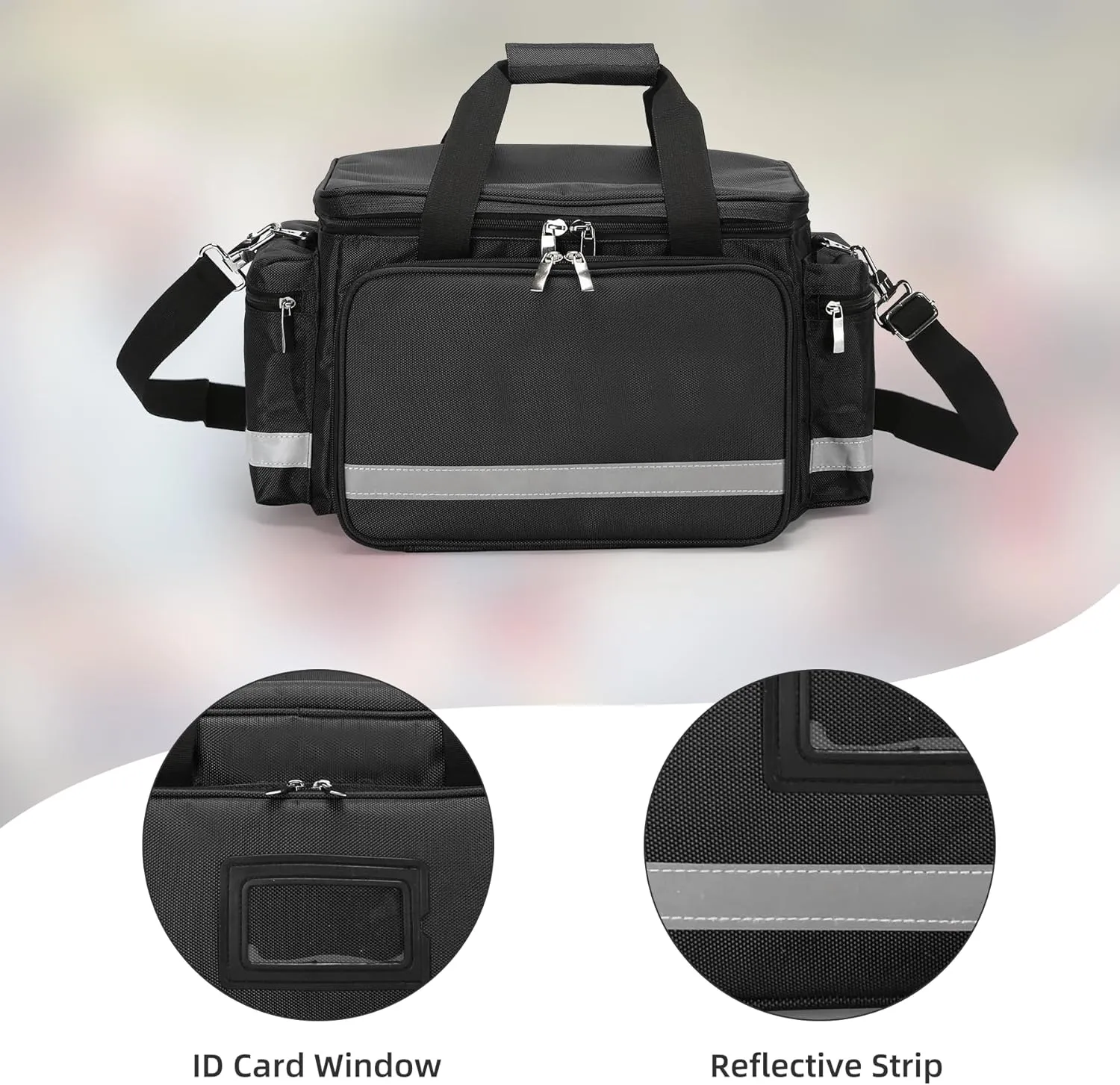 Medical Bag Empty Emergency Bag First Responder Bag First Aid Bag Home Health Nurse Bag Empty First Aid Storage Bag with Detachable Divider Medical Supplies Bag Emergency Responder Trauma Bag