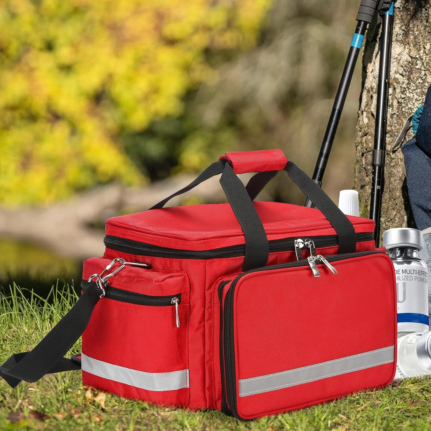Medical Bag Empty First Aid Bag Home Health Nurse Bag Empty First Aid Storage Bag with Detachable Divider Medical Supplies Emergency Responder Trauma Bag for Nursing Student,Therapist,Doctors