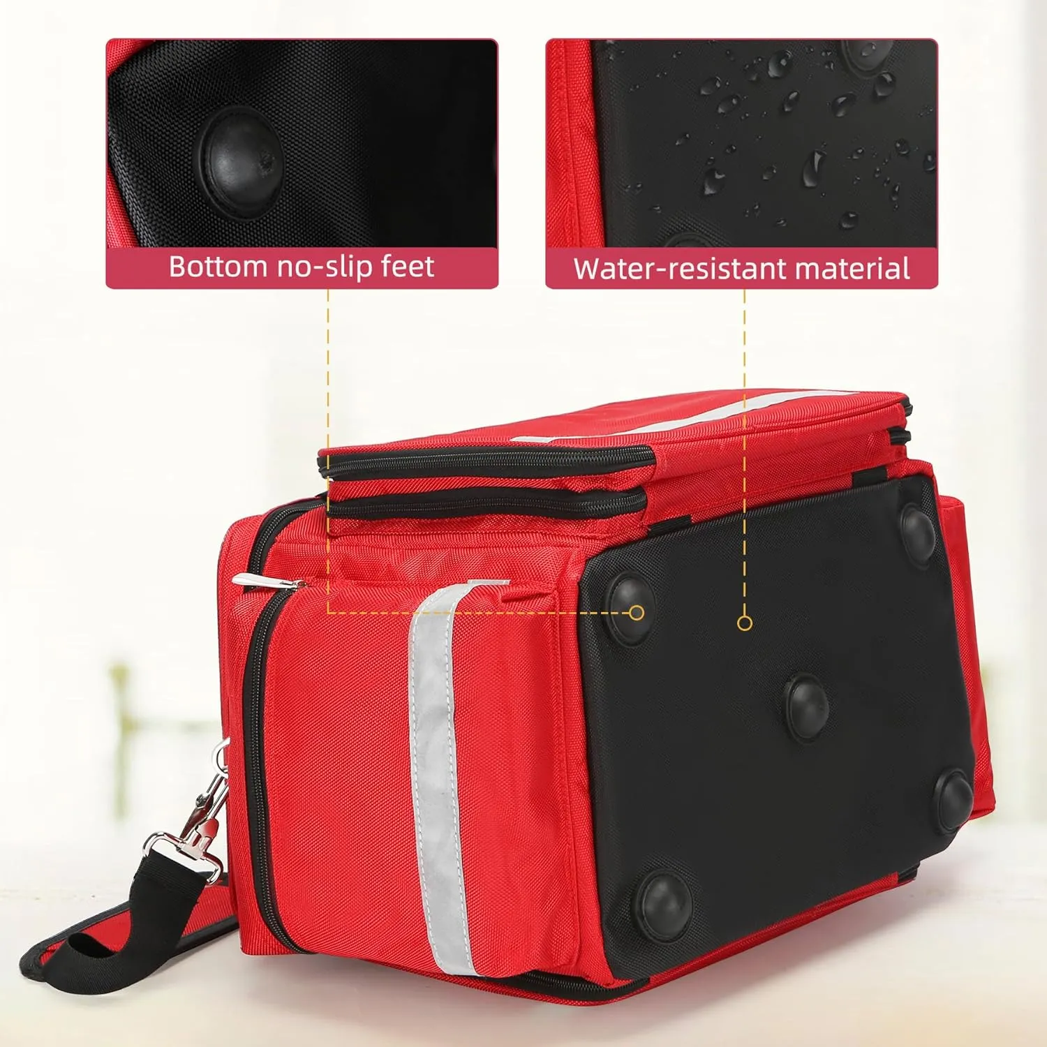 Medical Bag Empty First Aid Bag Home Health Nurse Bag Empty First Aid Storage Bag with Detachable Divider Medical Supplies Emergency Responder Trauma Bag for Nursing Student,Therapist,Doctors