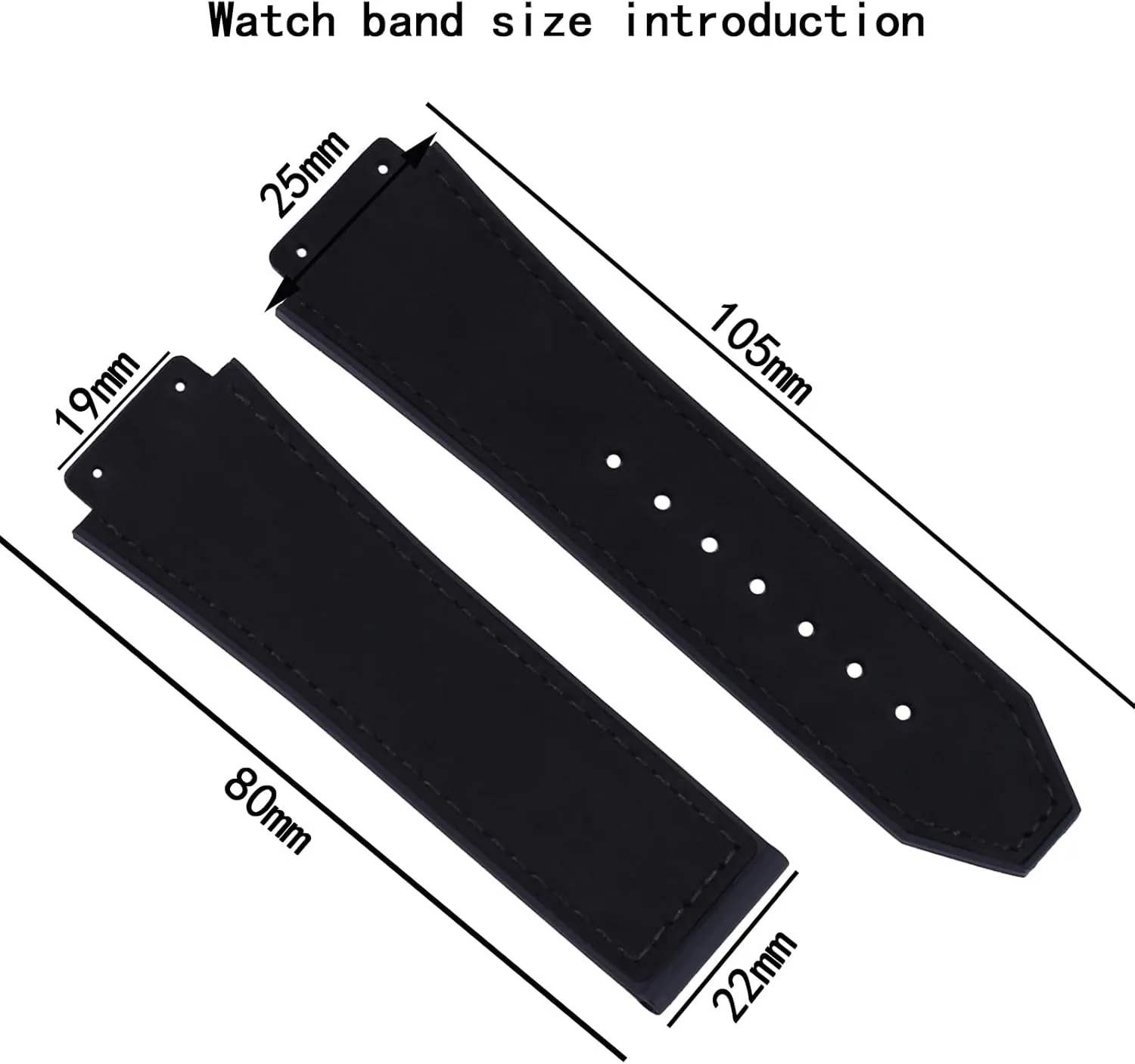 men's leather watch strap 19mm*25mm compatible with Hublot Big Bang series outdoor sports waterproof rubber watch bands accessories Big Bang wristband Bracelet for women
