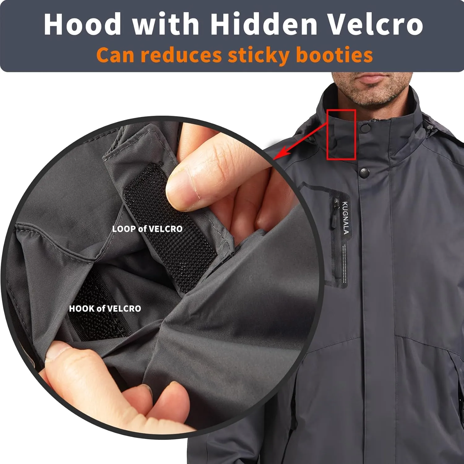 Men's Rain Jacket Waterproof Lightweight Hood jackets for Hiking Cycling Travel Raincoat S-6XL