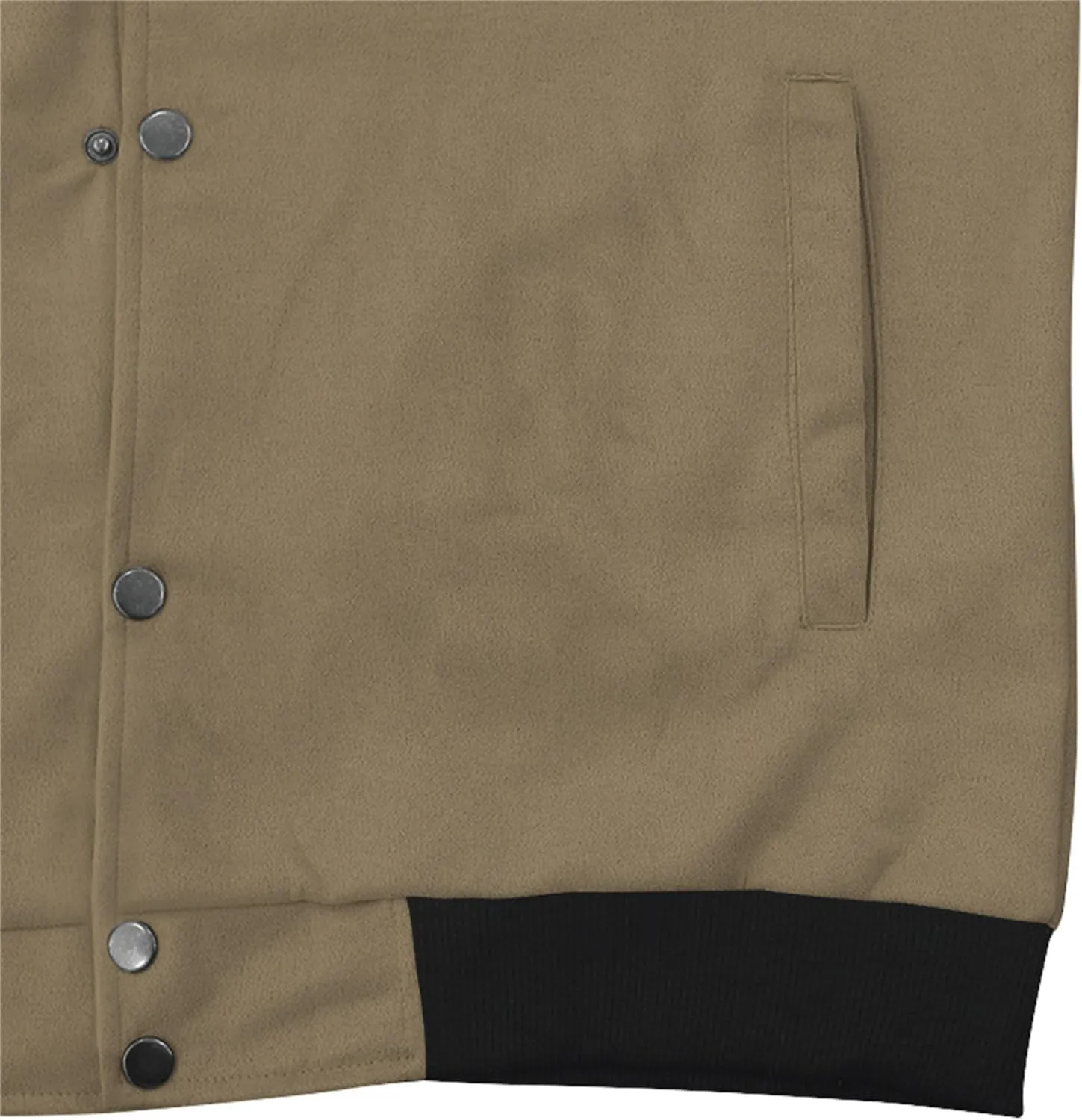 Men’s Suede Bomber Jacket Lightweight Classic Fit Snap Button Down Varsity Coat Casual Spring Fall Windbreaker