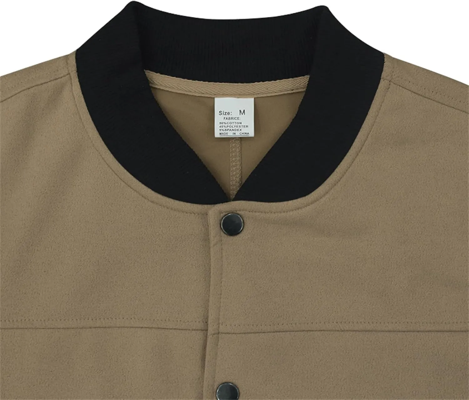 Men’s Suede Bomber Jacket Lightweight Classic Fit Snap Button Down Varsity Coat Casual Spring Fall Windbreaker