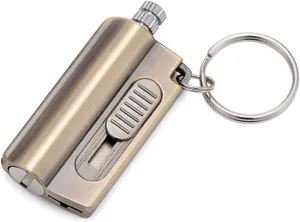 Metal Lighter, Portable Lighter, Kerosene Lighter, Windproof and Waterproof Lighter, Multi-Function Lighter (Without Fuel)(Gold)
