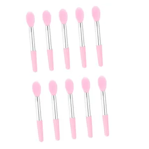 Mikinona 50pcs Silicone Lip Brush Portable Eye Makeup Applicators for Eyeshadow Lipstick Lightweight Easy to Clean for Salon Home Use Women