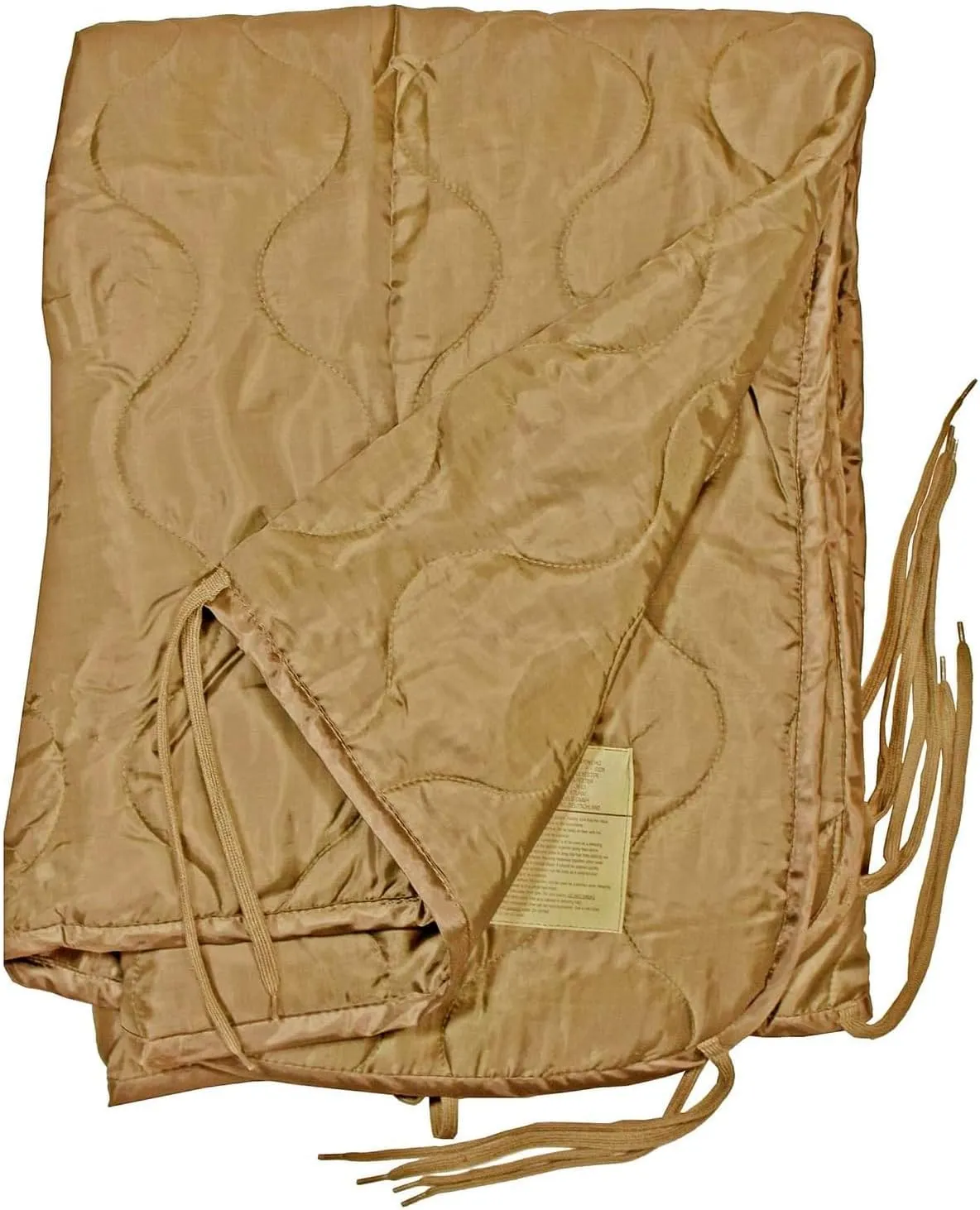 Mil-Tec Ripstop Poncho Liner - Lightweight Portable Durable Polyester Versatile Poncho Liner - Can be Used as Comforter, Blanket, Ground Mat, Sleeping Bag - Carry Bag Included - Coyote