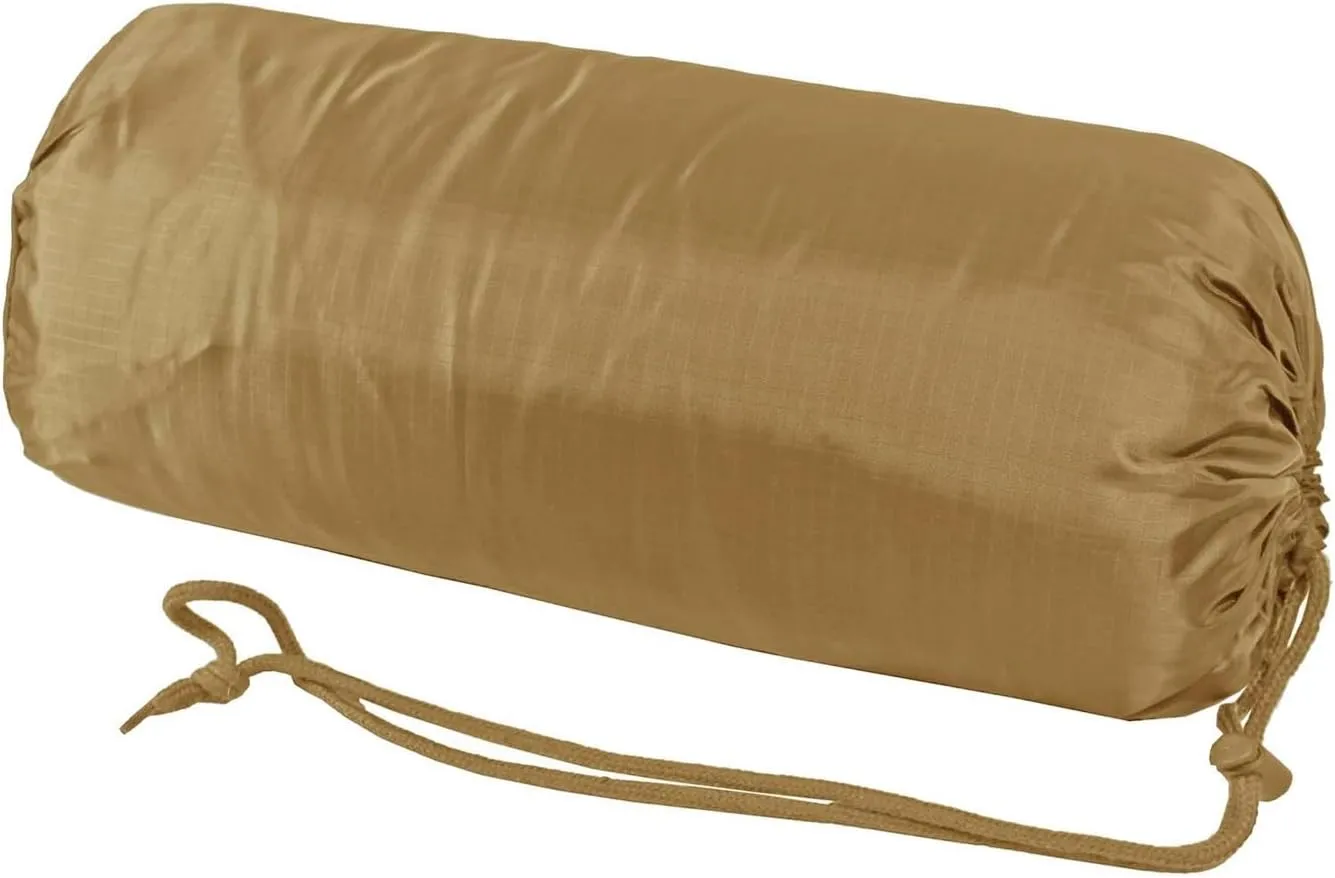 Mil-Tec Ripstop Poncho Liner - Lightweight Portable Durable Polyester Versatile Poncho Liner - Can be Used as Comforter, Blanket, Ground Mat, Sleeping Bag - Carry Bag Included - Coyote