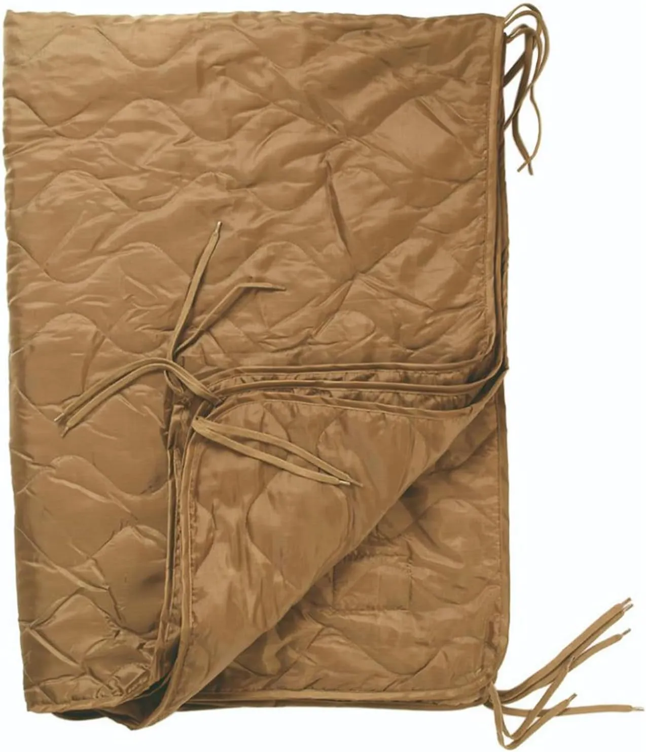 Mil-Tec Ripstop Poncho Liner - Lightweight Portable Durable Polyester Versatile Poncho Liner - Can be Used as Comforter, Blanket, Ground Mat, Sleeping Bag - Carry Bag Included - Coyote