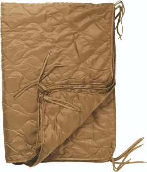Mil-Tec Ripstop Poncho Liner - Lightweight Portable Durable Polyester Versatile Poncho Liner - Can be Used as Comforter, Blanket, Ground Mat, Sleeping Bag - Carry Bag Included - Coyote