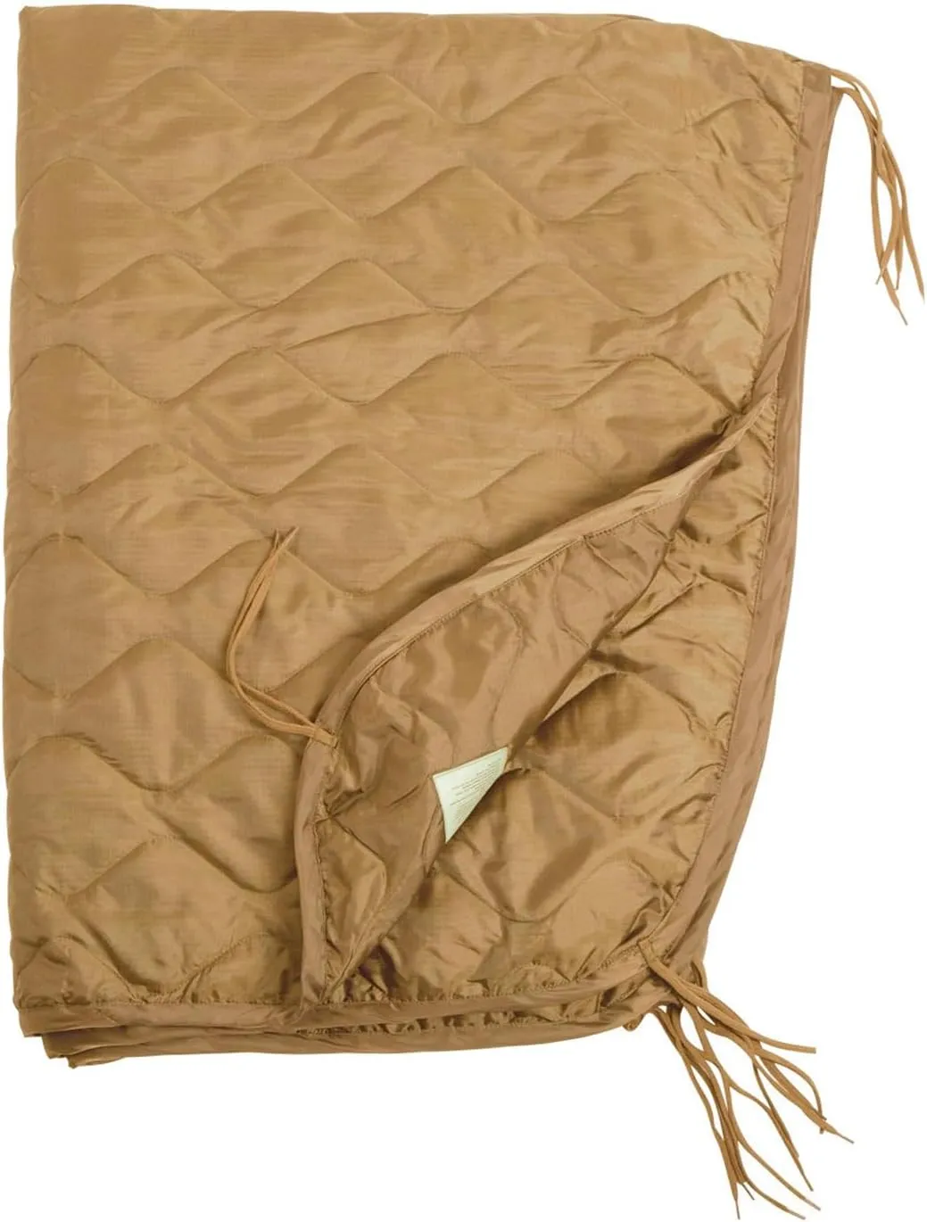 Mil-Tec Ripstop Poncho Liner - Lightweight Portable Durable Polyester Versatile Poncho Liner - Can be Used as Comforter, Blanket, Ground Mat, Sleeping Bag - Carry Bag Included - Coyote