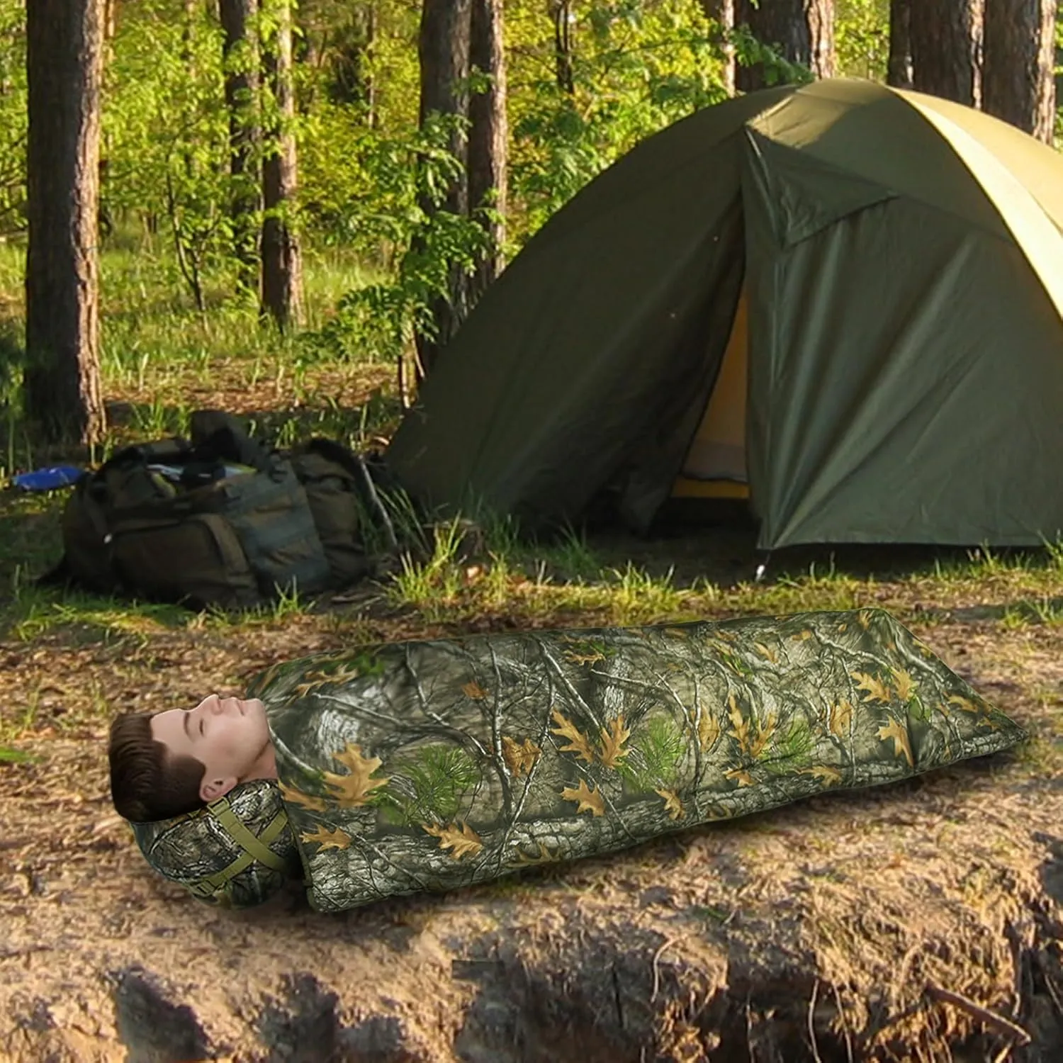 Military Poncho Liner with Zipper Camping Blanket Army Insulation Sleeping Bag Insulated Waterproof for Travel Outdoor Survival Hunting