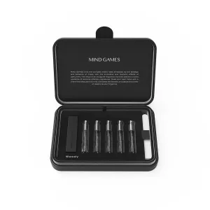 MIND GAMES Woody Discovery Set - Designer Perfume kit for Women & Men - Luxury Fragrance kit with Gardez, Scholar’s Mate, As-Suli’s Diamond, Gambit & Vieri - Designer Perfume Gift Set