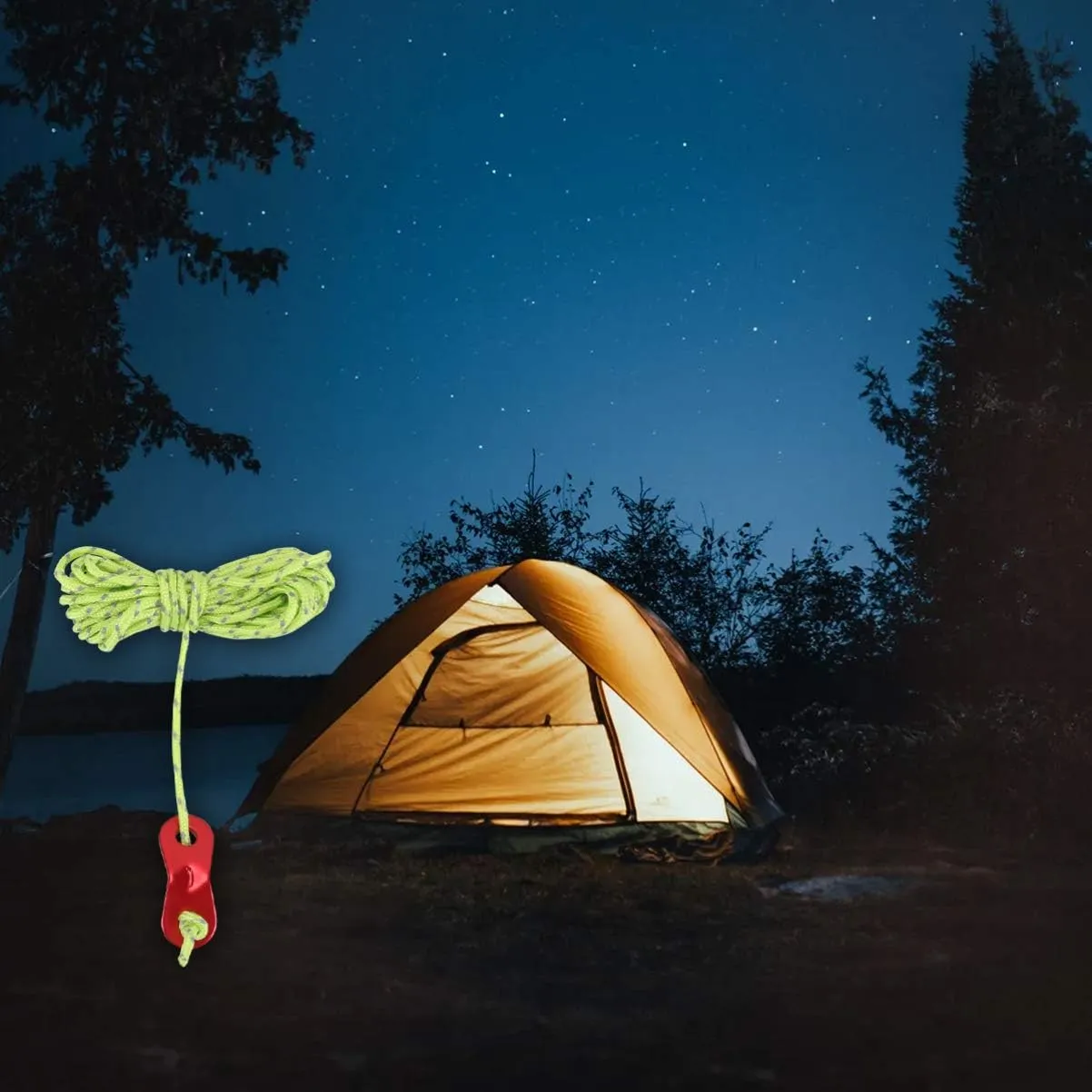 Mipcase Tent Canopy Pull Rope Reflective Wind Rope Stretch Guyline Reflective Guyline Rope Hiking Reflective