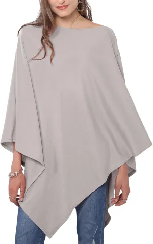 MissShorthair Women's Lightweight Knitted Scarf Poncho Sweater Cape Shawl Versatile Spring Summer Ponchos Wraps