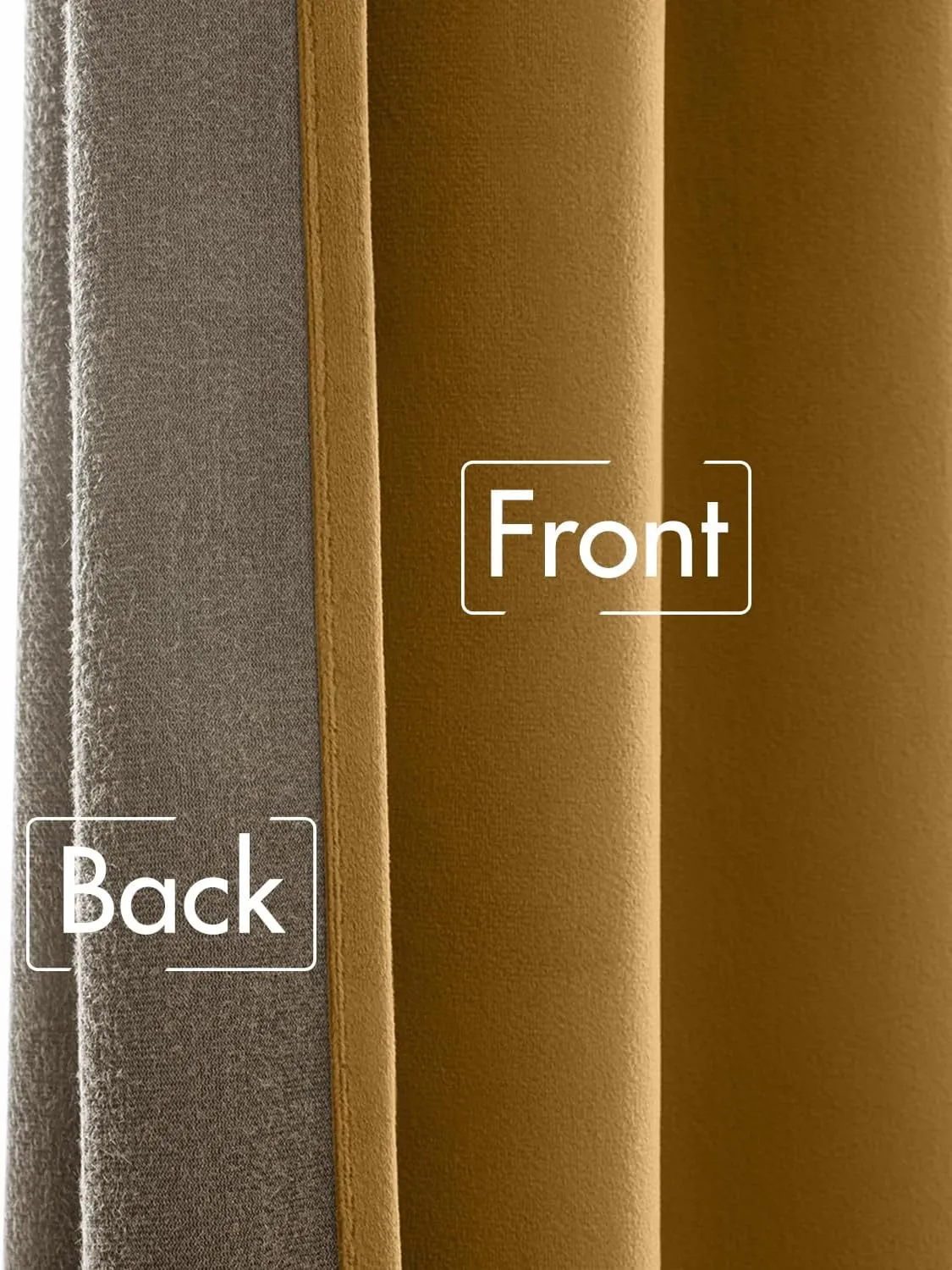 MIULEE Gold Velvet Curtains 108 inches 2 Panels - Luxury Room Darkening Window Drapes for Bedroom Living Room Thermal Insulated Super Soft Blackout Extra Long, Back Tab Rod Pocket Pinch Pleated