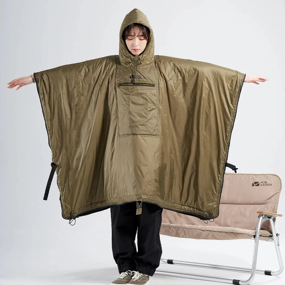 MOBI GARDEN Lightweight Camping Cape Sleeping Bag – Portable Outdoor Blanket for 3 Seasons