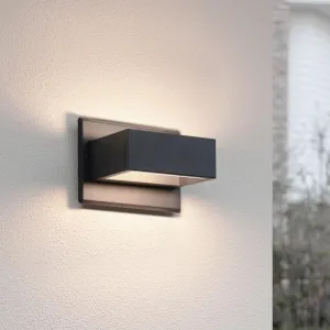 Modern Outdoor Wall Light Sconce LED Up Down Wall Mount Lights Modern Exterior Light Fixture Porch Front Door Garden Yard Patio Waterproof Aluminum Dark Grey 7.5W