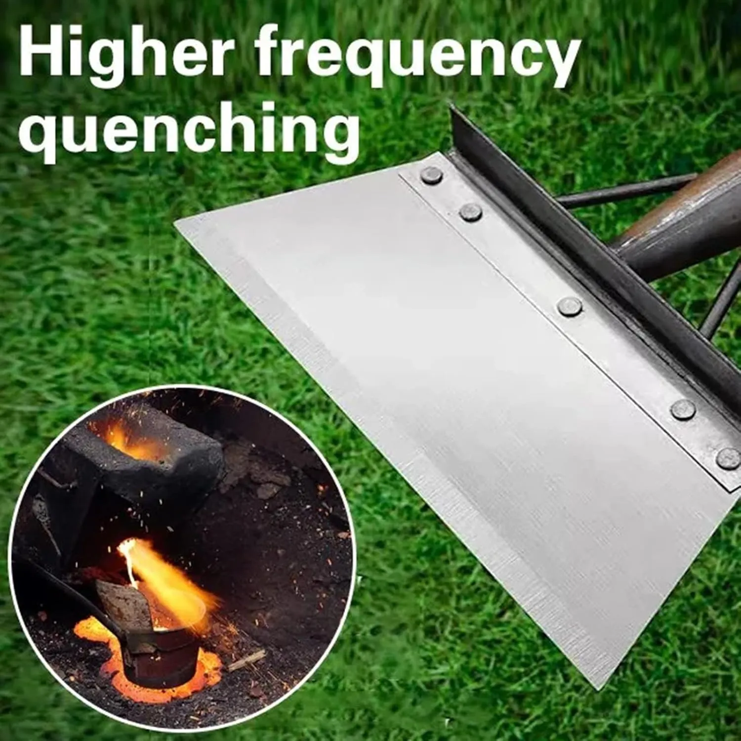 Multifunctional Cleaning Square Garden Spade Shovel - Manganese Steel Flat 8-12" Heavy Duty Tool for Digging, Lawn Edging, and Weed Removal - Silver (25CM)