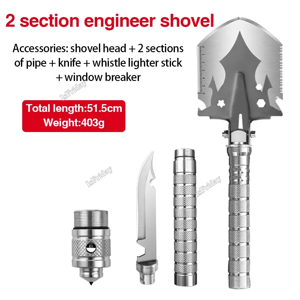 Multifunctional Outdoor Shovel 4-Section Pipe