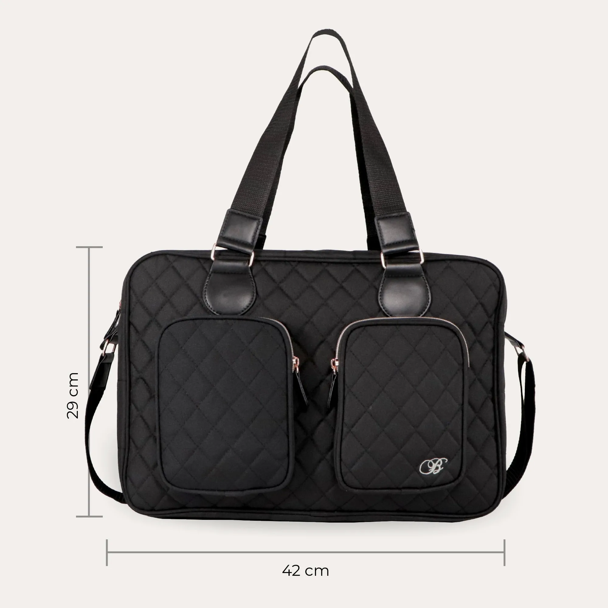 My Babiie Deluxe Changing Bag - Black Quilted