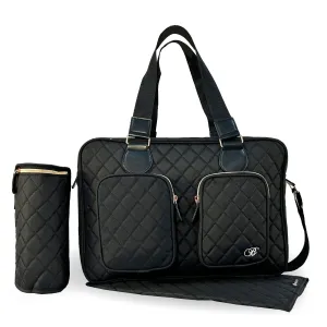 My Babiie Deluxe Changing Bag - Black Quilted