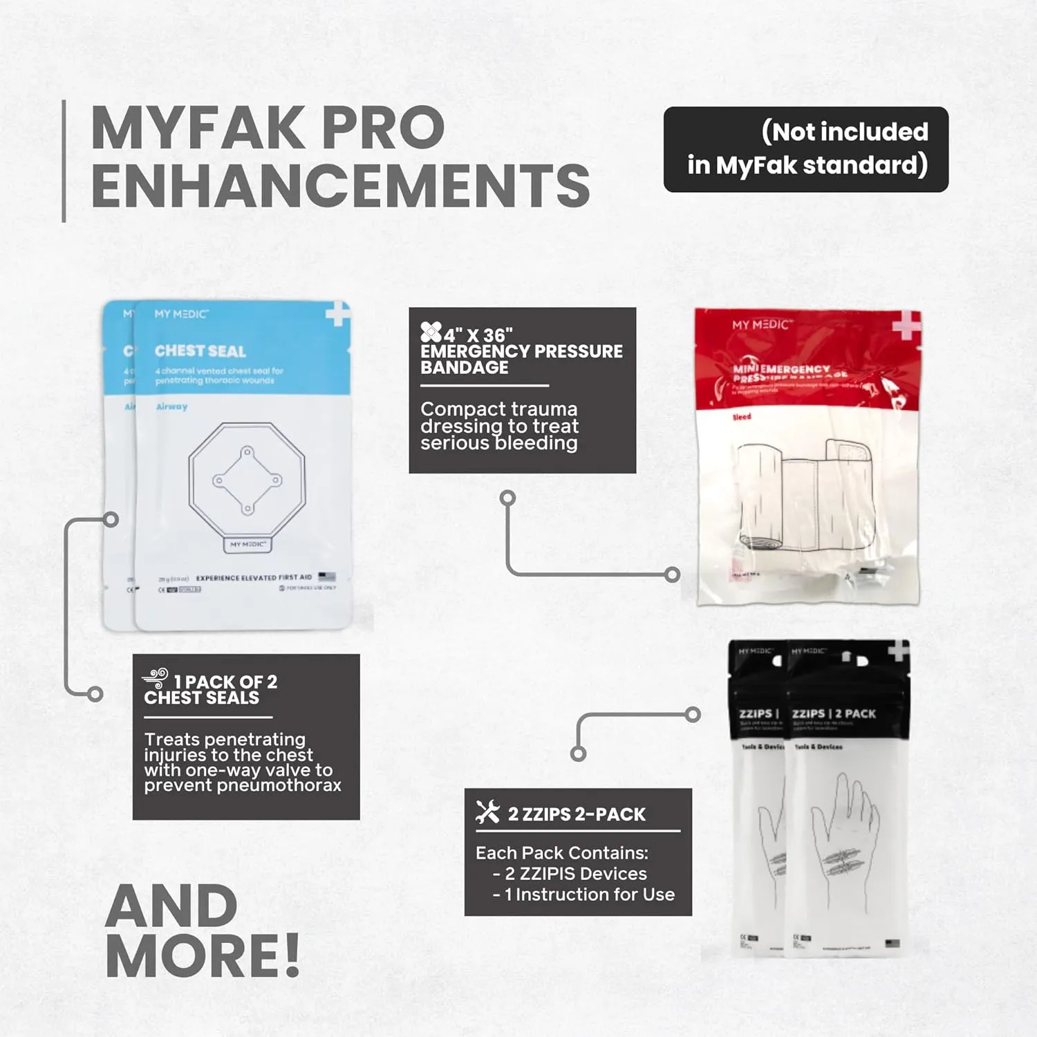 My Medic MYFAK Large Medical Kit (PRO) - Emergency First Aid Survival Essentials & Travel Bag Supplies | Rescue Items For Any Car, Home or Office - Black