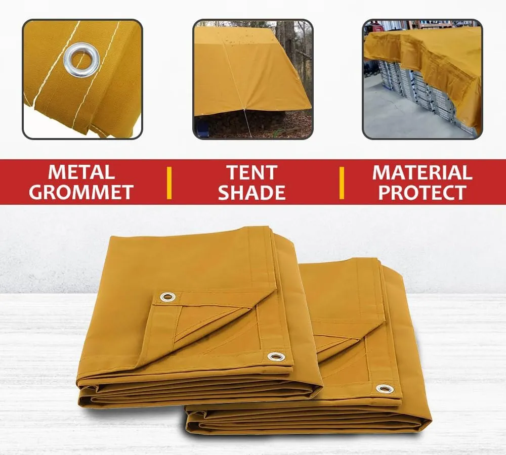 Mytee Products 10' x 12' Tan Canvas Tarp 12oz Heavy Duty Water Resistant