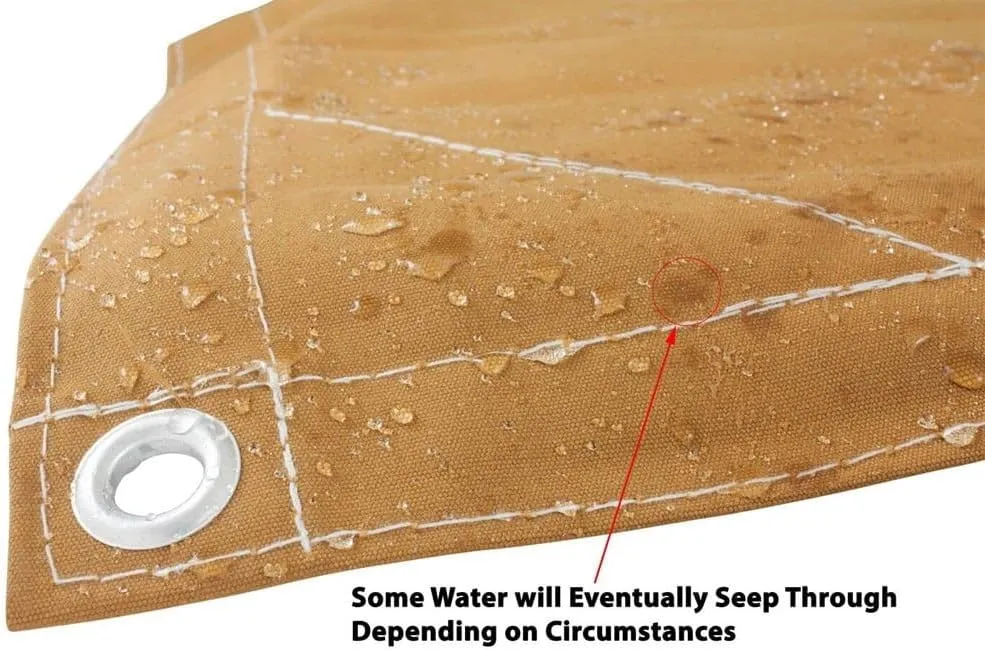 Mytee Products 10' x 12' Tan Canvas Tarp 12oz Heavy Duty Water Resistant