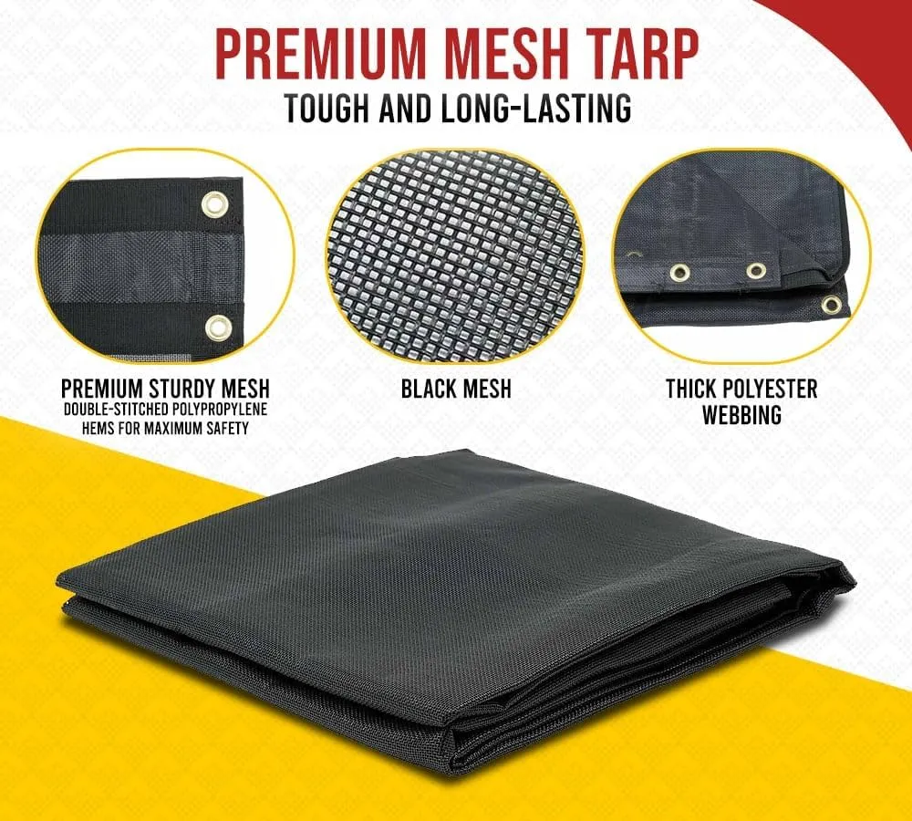 Mytee Products 6' x 14' Dump Truck Vinyl Coated Mesh Tarps Cover with 5 Inch 18oz Double Pocket