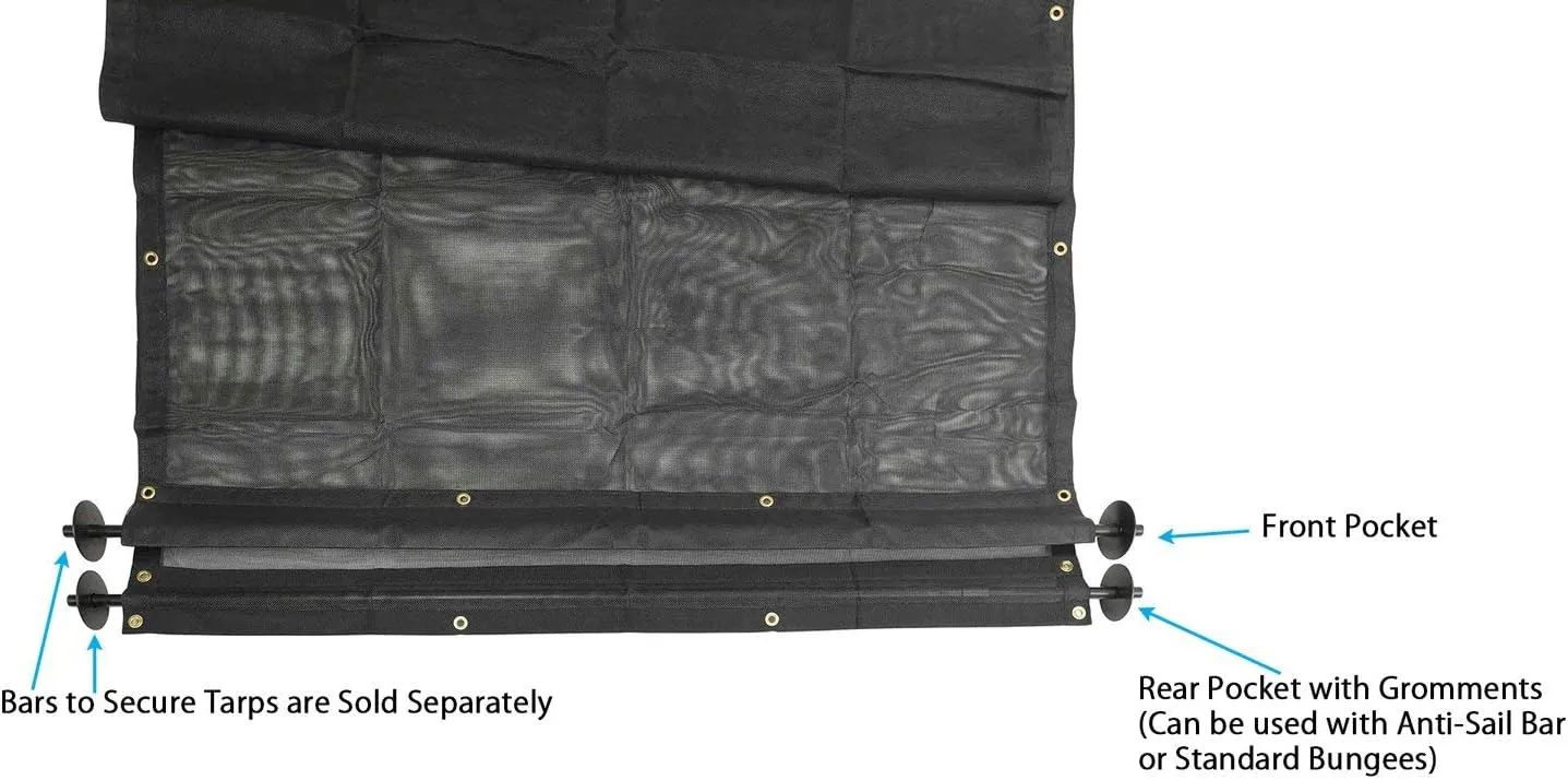Mytee Products 6' x 14' Dump Truck Vinyl Coated Mesh Tarps Cover with 5 Inch 18oz Double Pocket