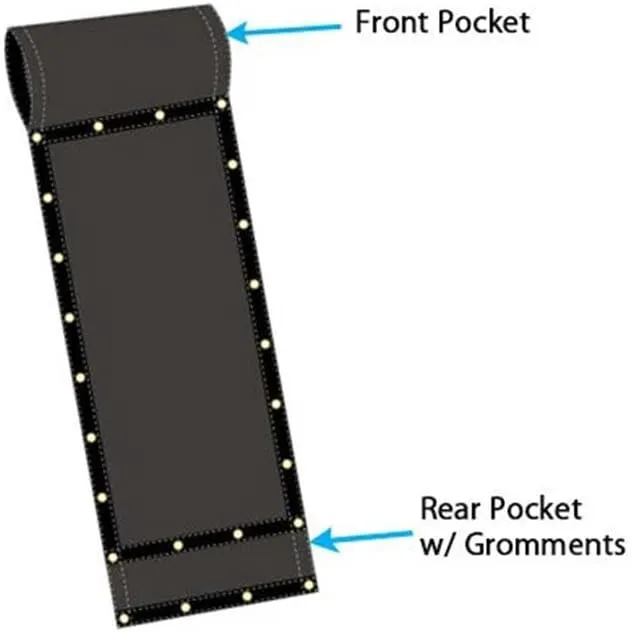 Mytee Products 8'x12' Dump Truck Mesh Tarp with 5 Inch 18Oz Double Pocket & Grommets - Vinyl Coated Dump Trailer Tarp to Prevent Load Spillage During Transportation