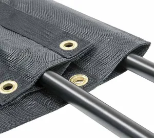 Mytee Products 8'x12' Dump Truck Mesh Tarp with 5 Inch 18Oz Double Pocket & Grommets - Vinyl Coated Dump Trailer Tarp to Prevent Load Spillage During Transportation