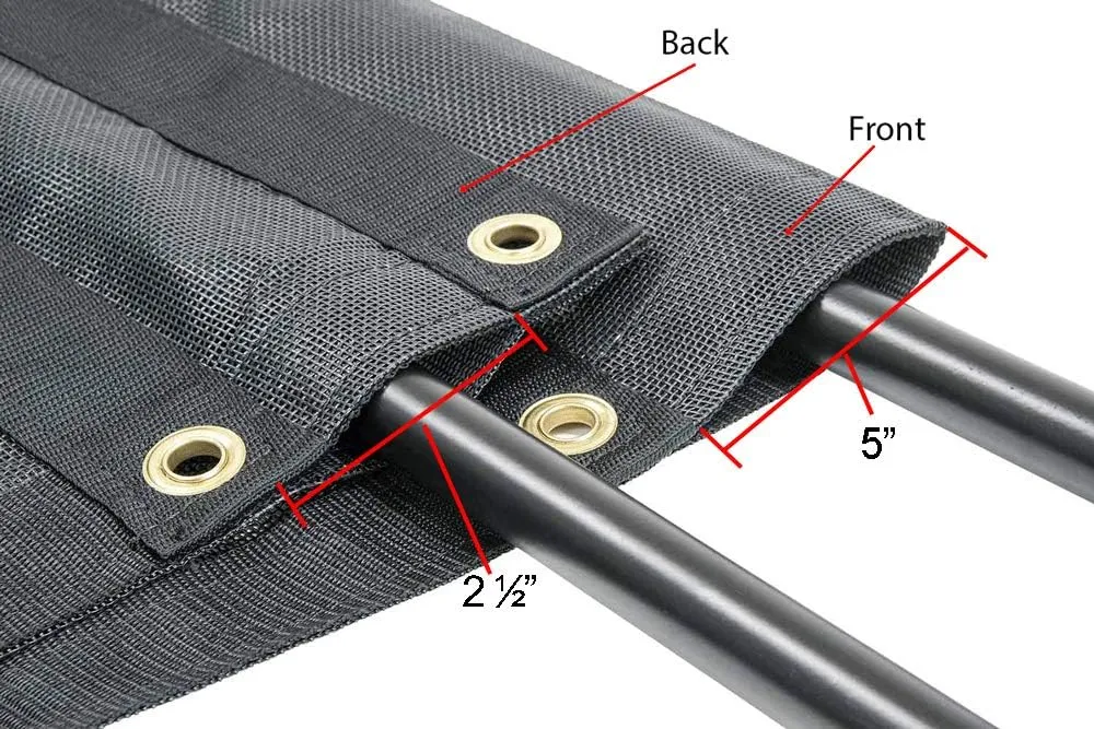 Mytee Products Manual Cab Level Hand Crank Tarp Roller Kit for Dump Trucks Trash Hauler with 7' x 12' PVC Mesh Tarp Double Pocket