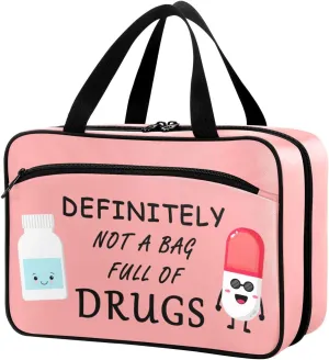 Naanle Pill Organizer Bag Travel Pill Bottle Medicine Organizer Home Storage Medication Bag for Vitamin Supplements, Pill Character Empty First Aid Bag for Car Camping