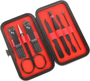 Nail Clipper Set Black 7-Piece Nail Scissors Set Home Manicure Tools Suitable for Travel and Beauty Portable Travel Beauty Kit Manicure Sets