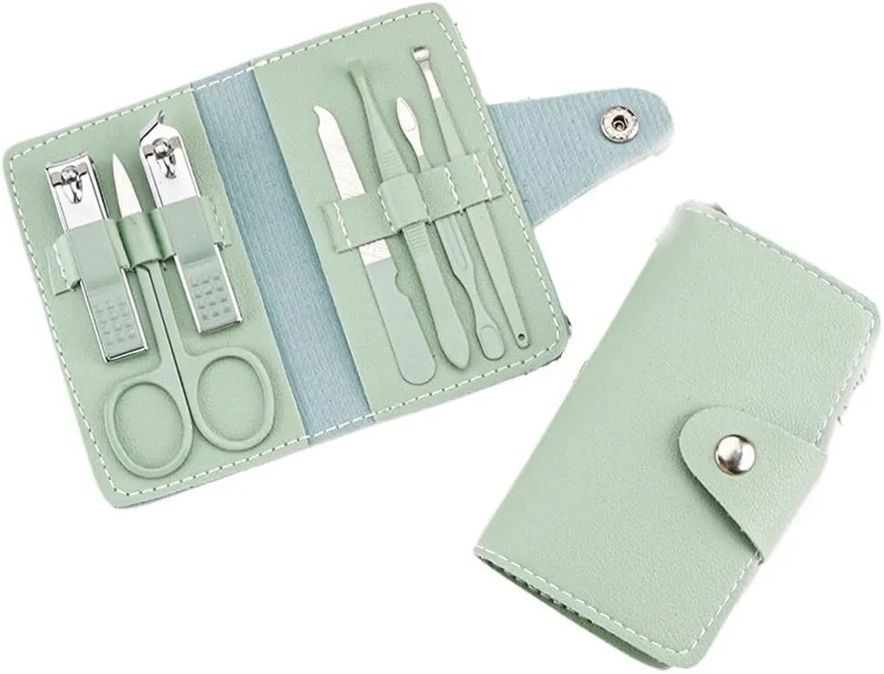 Nail Clipper Set Portable Home Use 7-Piece Nail Scissors Set Home Use Manicure Tools Suitable for Travel and Beauty Portable Travel Beauty Kit Manicure Sets(02)