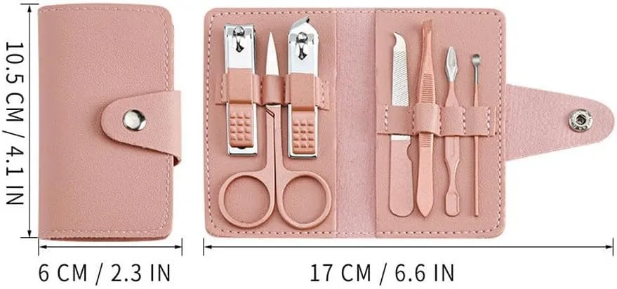 Nail Clipper Set Portable Home Use 7-Piece Nail Scissors Set Home Use Manicure Tools Suitable for Travel and Beauty Portable Travel Beauty Kit Manicure Sets(02)