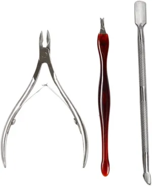 Nail Clippers Manicure Set,Travel Mini Nail Set 3Pcs/Lot Stainless Steel Nail Scissor Nail Art Cuticle Pusher Nipper Remover Clipper Manicure Pedicure Tools Portable Travel Beauty kit