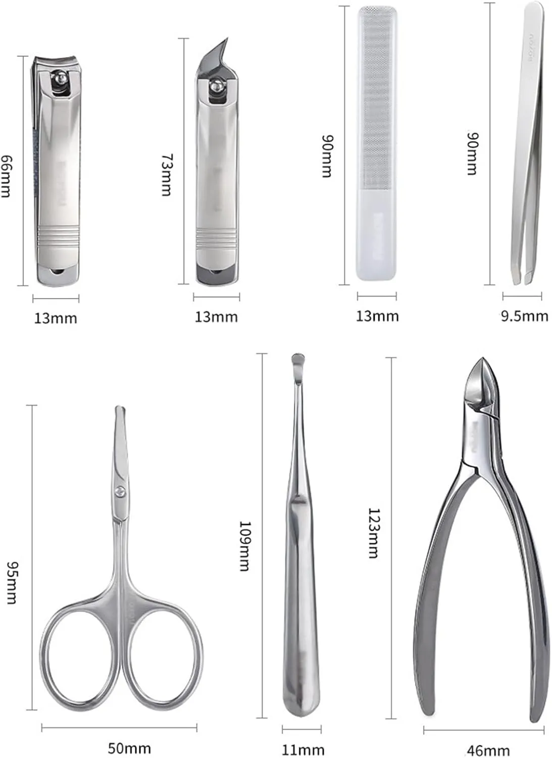 Nail Clippers Set Portable Nail Clipper Set, 7 Pieces Pedicure Grooming Kit for Men Women, Sharp Finger&Toe Nail Tool, Personal Care Manicure Kit with Leather Case Manicure Set (Color : Green)