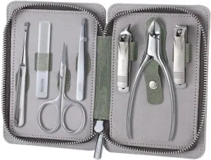 Nail Clippers Set Portable Nail Clipper Set, 7 Pieces Pedicure Grooming Kit for Men Women, Sharp Finger&Toe Nail Tool, Personal Care Manicure Kit with Leather Case Manicure Set (Color : Green)