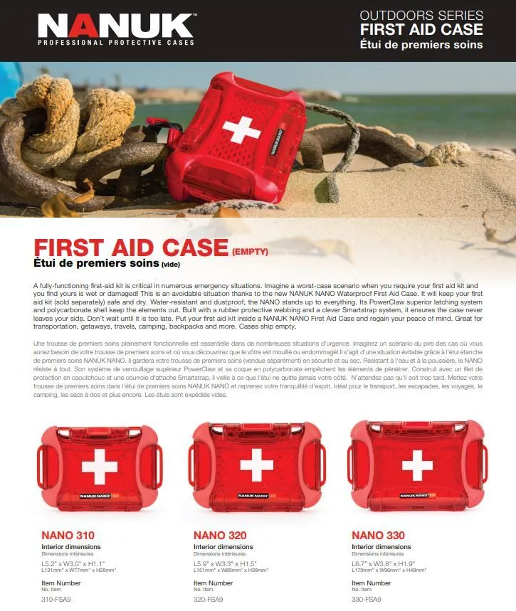 Nanuk 310 Case with First Aid Logo (Empty)(Red)