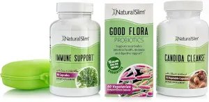 Naturalslim Candida Cleanse Support Supplements Bundle - Candiseptic Kit Anti Overgrowth, Gut & Colon Cleansing Capsules - Formulated by Frank Suarez (1 Pack)