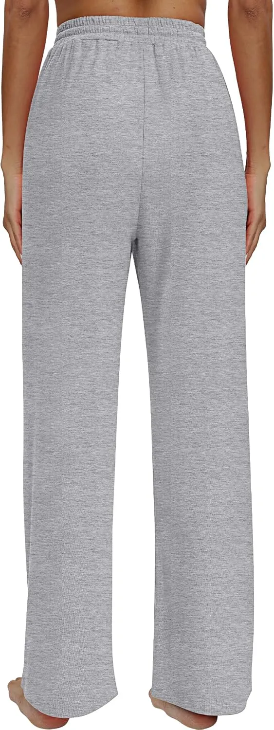 Neer 3 Pack Women's Baggy Sweatpants with Pockets, Wide Leg Yoga Pants Cozy Thick Lounge Pants Drawstring Casual Loose Jogger