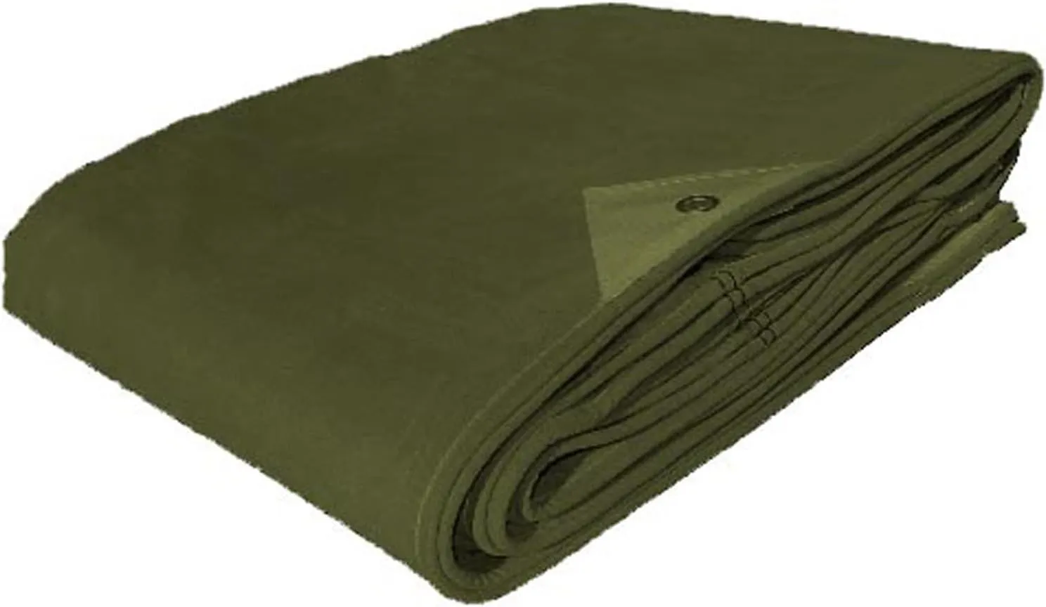 New Heavy Duty Canvas Tarp, Olive Drab, 12 x 16-Feet