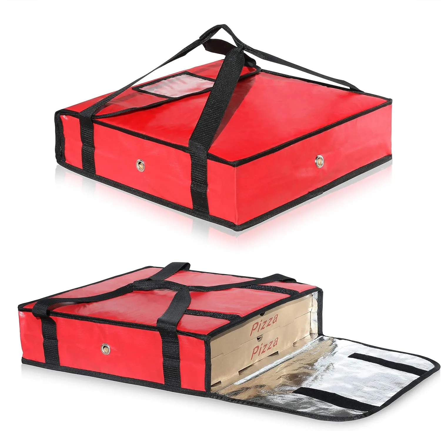 New Star Foodservice 50073 Insulated Pizza Delivery Bag, 18" by 18" by 5", Red