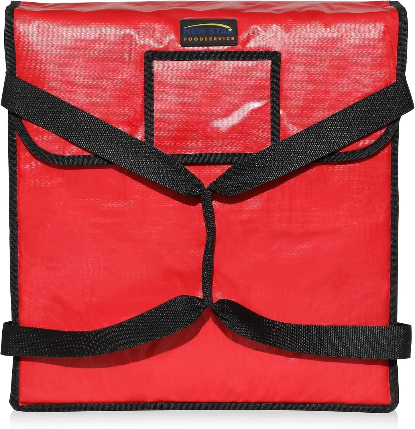 New Star Foodservice 50073 Insulated Pizza Delivery Bag, 18" by 18" by 5", Red