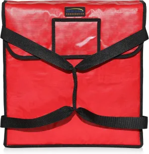 New Star Foodservice 50073 Insulated Pizza Delivery Bag, 18" by 18" by 5", Red