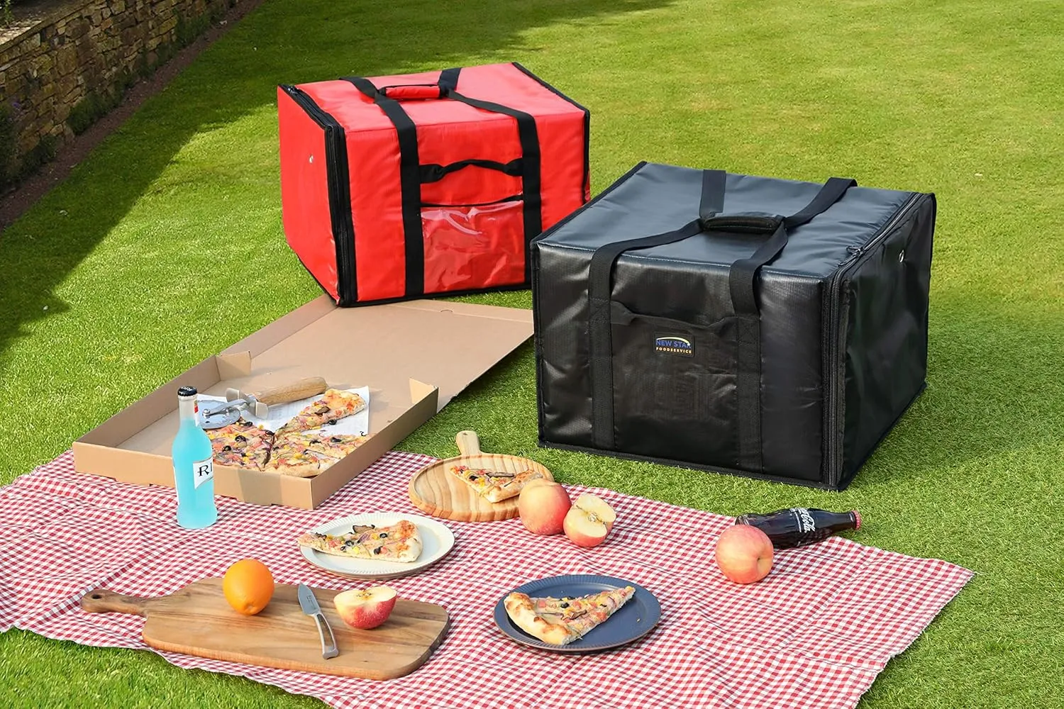 New Star Foodservice 50134 Insulated Pizza Delivery Bag, 20" by 19" by 13", Red