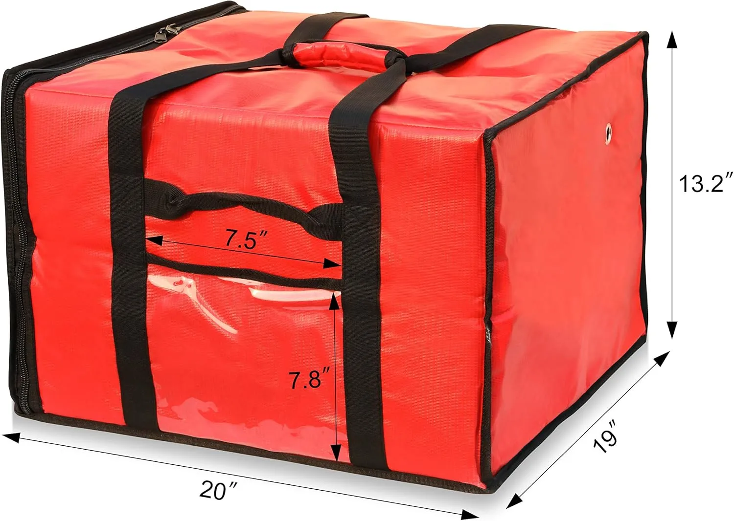 New Star Foodservice 50134 Insulated Pizza Delivery Bag, 20" by 19" by 13", Red
