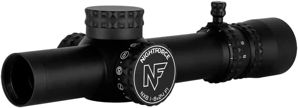 Nightforce NX8-1-8x24mm F1 Capped First Focal Plane (F1/FFP) 30mm Tube Durable Precise Waterproof Fogproof Hunting Gun Scope